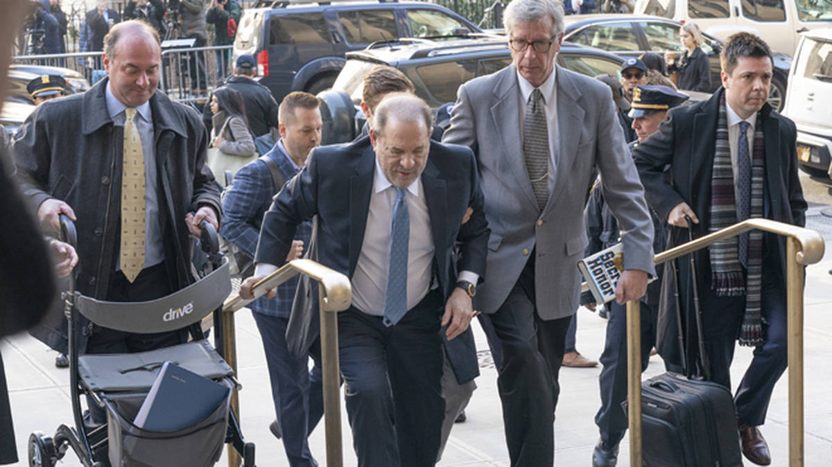 Harvey Weinstein rushed to hospital 'with chest pains' after being(00)