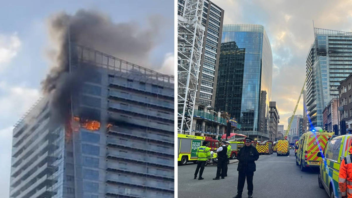 Aldgate fire: Huge blaze breaks out at high rise flat as 100 ...