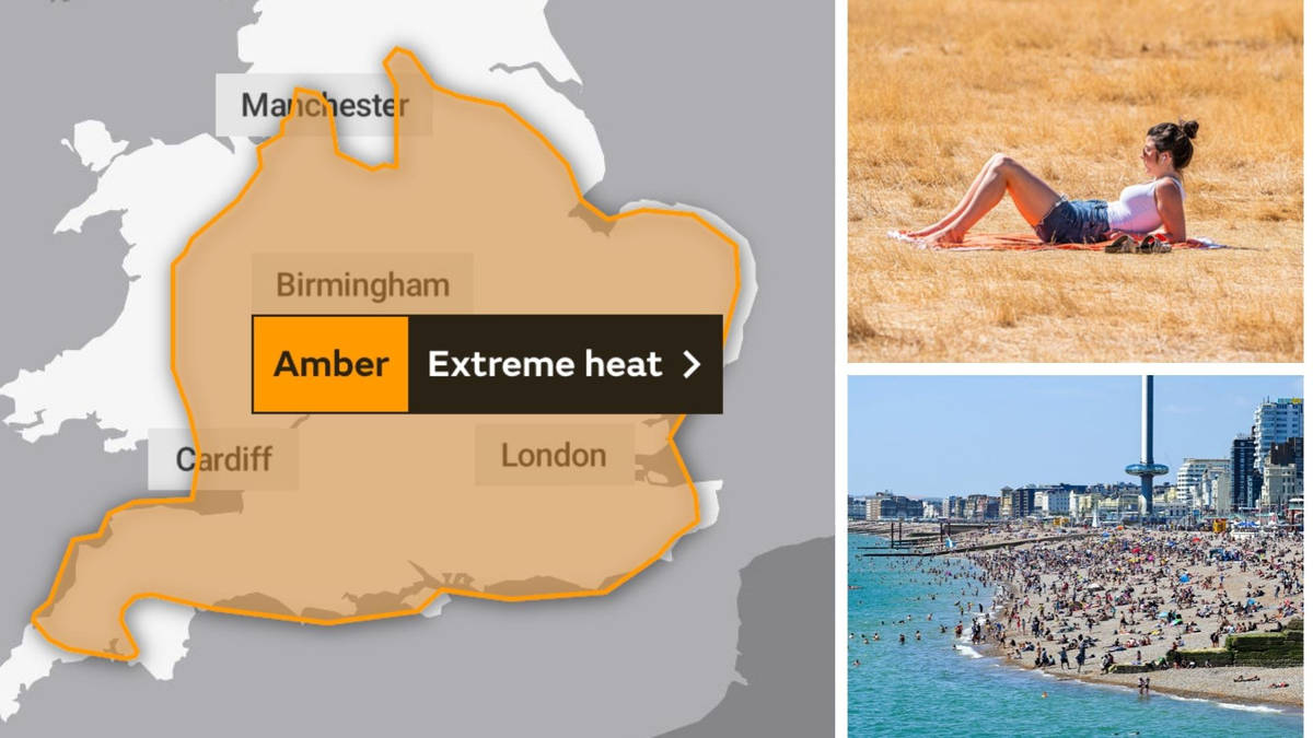 Amber warning for 35C extreme temperatures issued by Met Office ahead ...