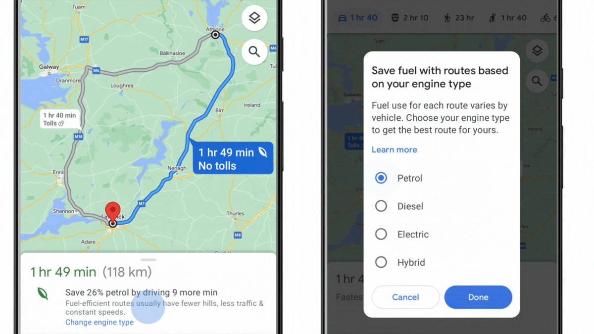 Google Maps launches 'eco' route option for UK drivers to help save ...