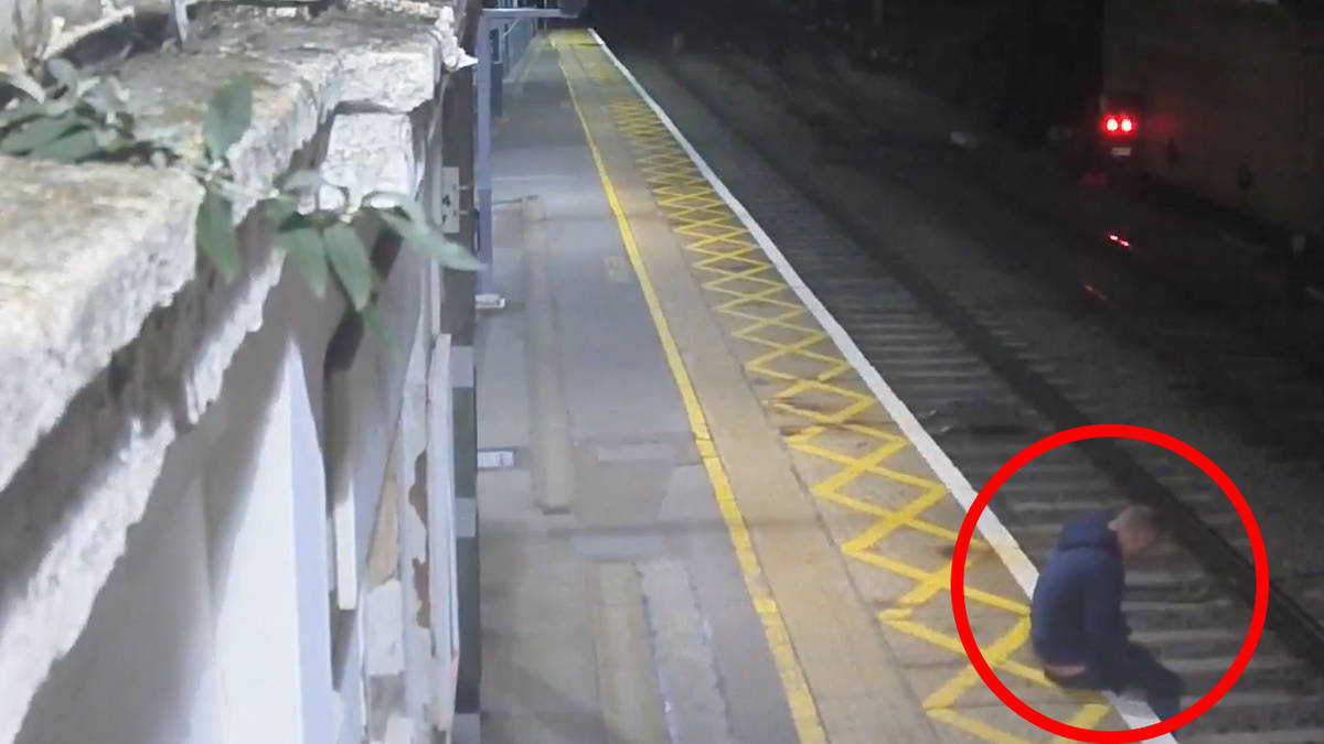 Drunk Man Lays On Tracks And Narrowly Avoids Speeding Train | LBC
