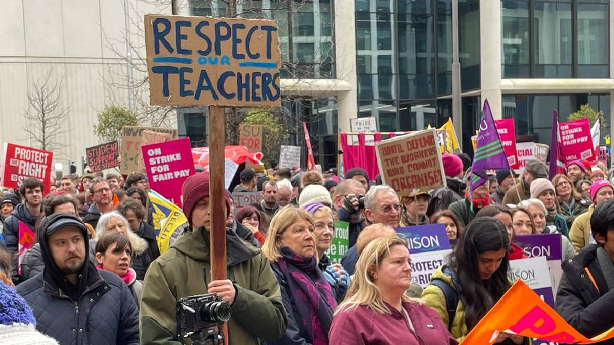 Hundreds join Cardiff rally on biggest day of industrial action in ...