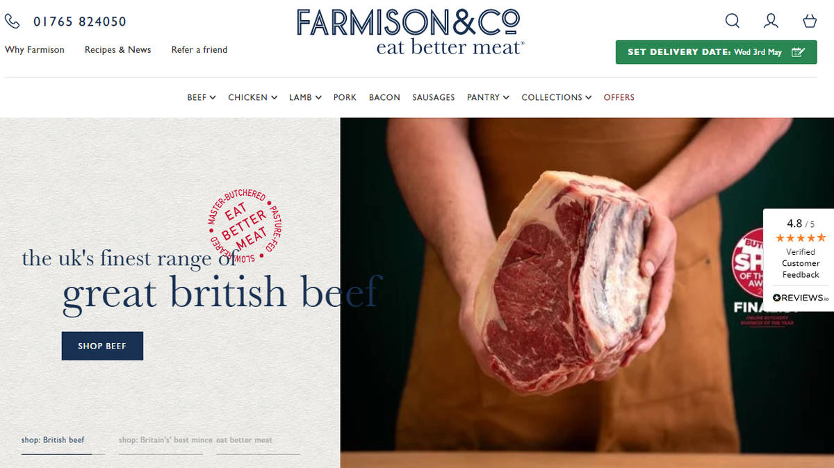 Ex-Asda boss secures rescue deal of online butcher Farmison | LBC
