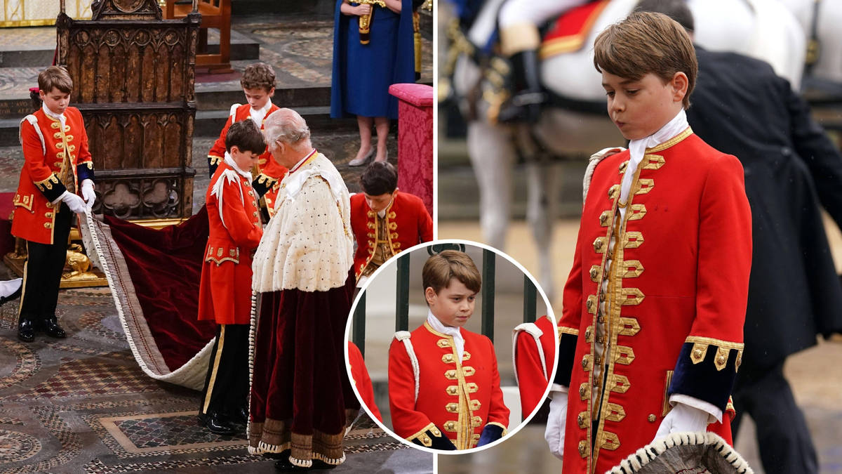 Prince George holds his grandfather's robes | LBC
