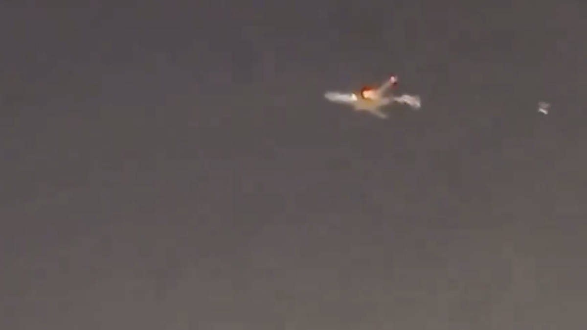 Watch horrifying moment Boeing 747 plane bursts into flames mid-flight ...