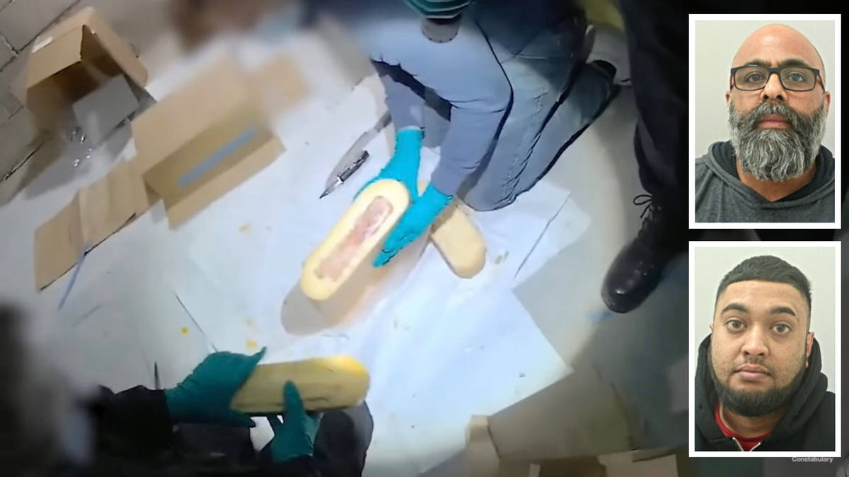 Moment police raid uncovers £17.2 million worth of cocaine hidden in blocks of cheese