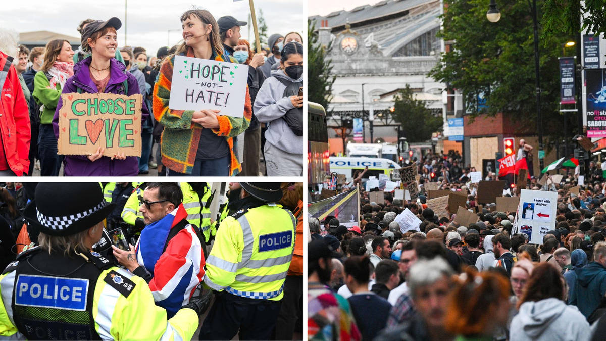 Disorder fears quelled after counter-protesters reclaim the streets as ...