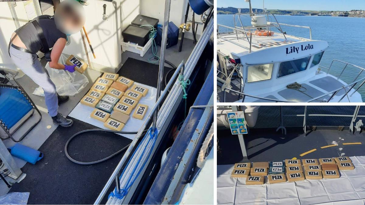 Tonne of cocaine seized from fishing boat off coast of Cornwall as four ...