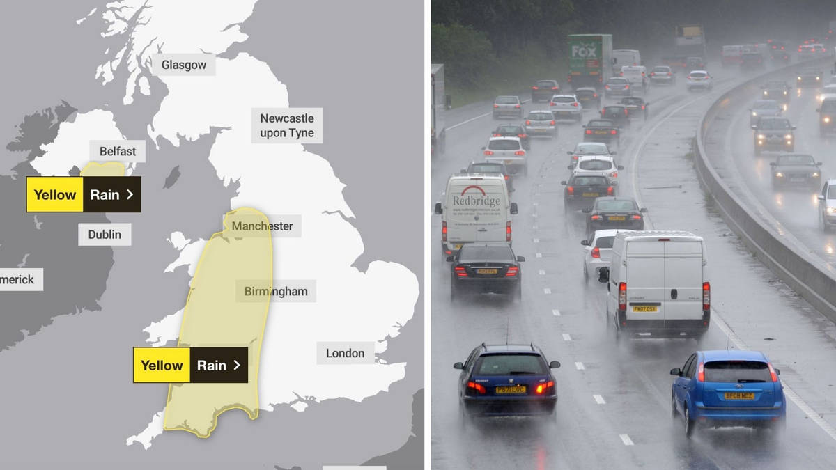 Heavy rain to batter UK as Met Office issues yellow warning for ...