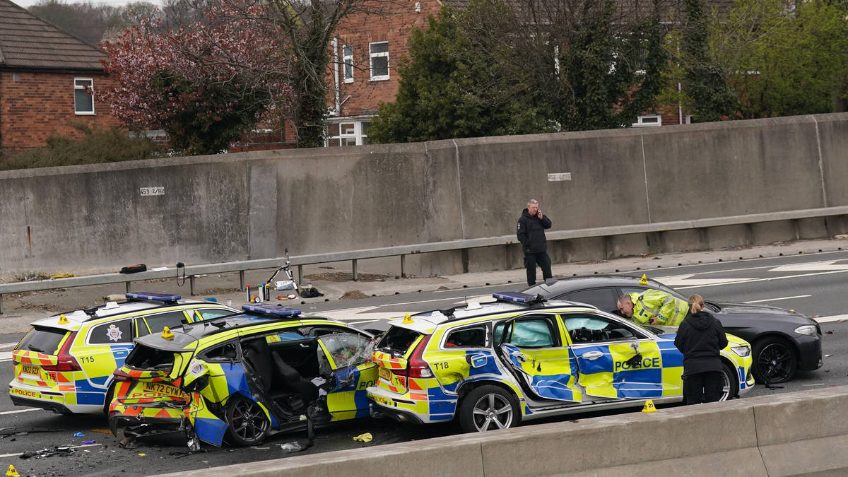 A1 crash: Seven police officers rushed to hospital after mass pile-up ...