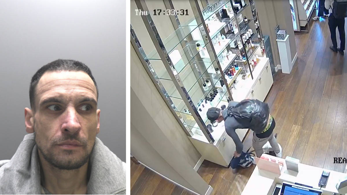 Watch: Moment brazen thief steals thousands of pounds of luxury perfume ...