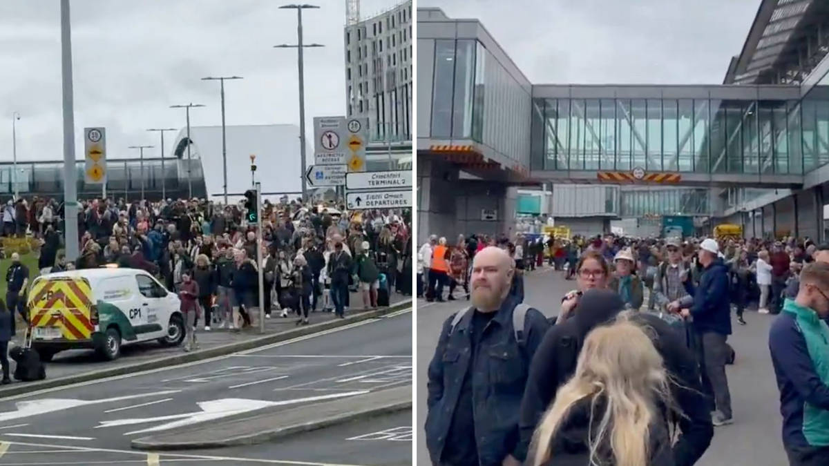 Large crowds outside Dublin Airport as terminal evacuated in 'safety