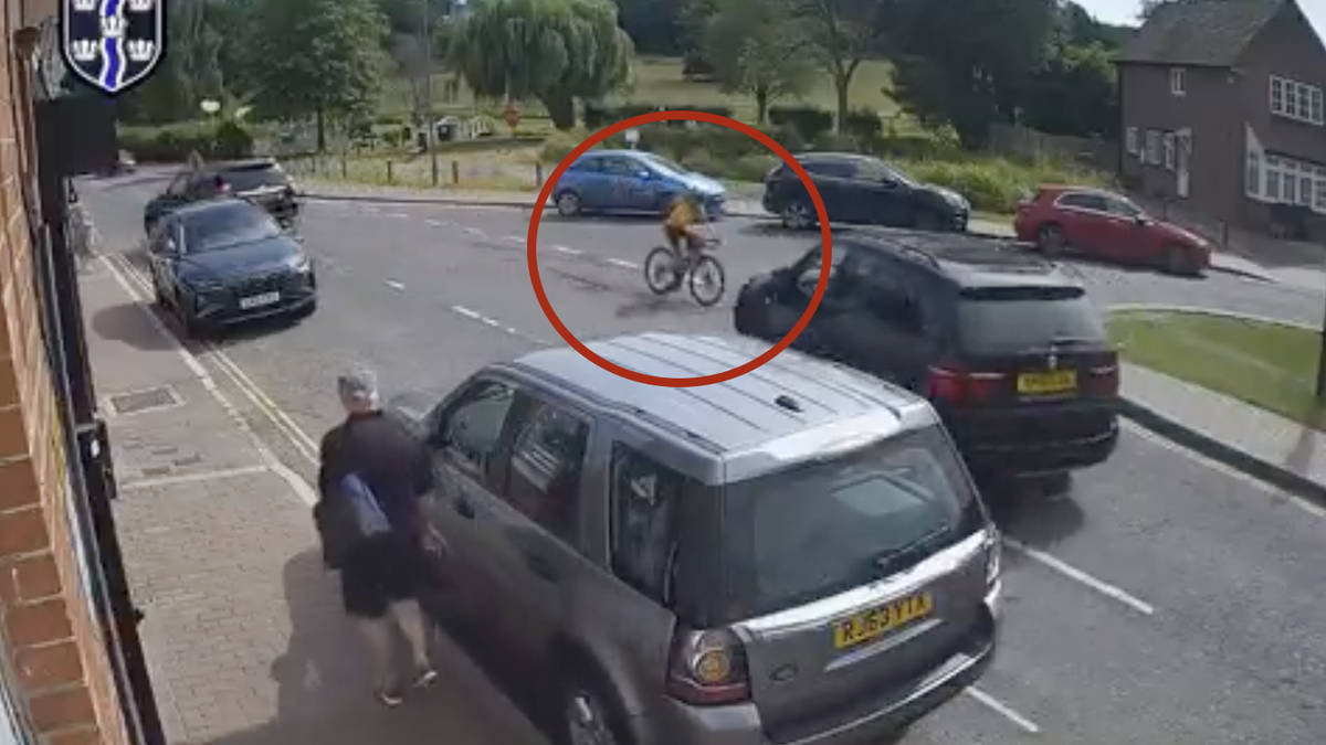 Shocking moment careless BBC Children in Need boss knocks cyclist off ...
