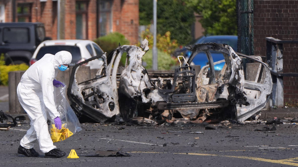 Man charged after car bomb attack outside police station in Northern Ireland