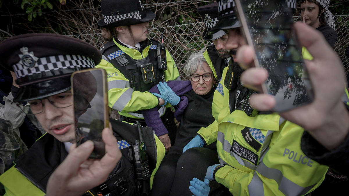Four Palestine Action activists jailed for total of more than 26 years over raid on Israeli-linked defence firm - as over 100 arrested outside court