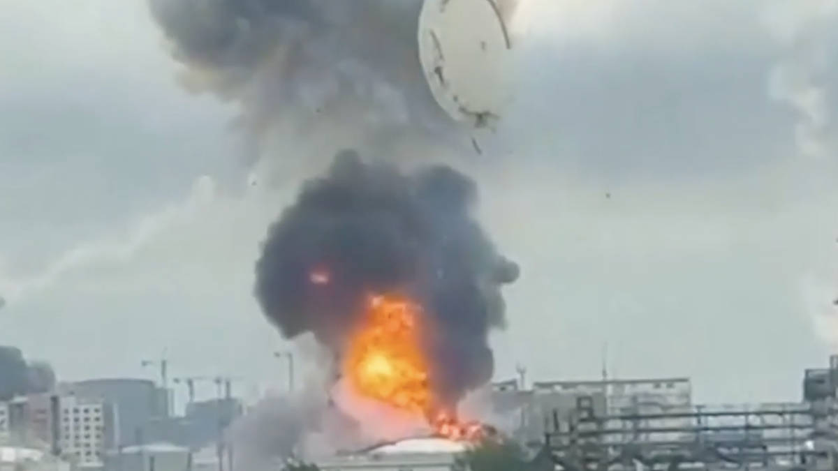 Moscow in flames as oil refinery roof blown off as Ukraine hits Russia with 555 drones in biggest strike since war started