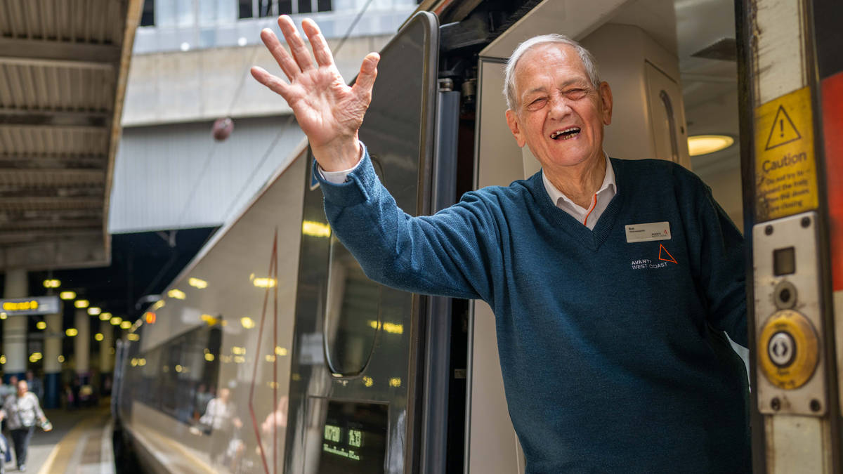 Still on track at 84! Britain's oldest train manager reveals why he refuses to retire