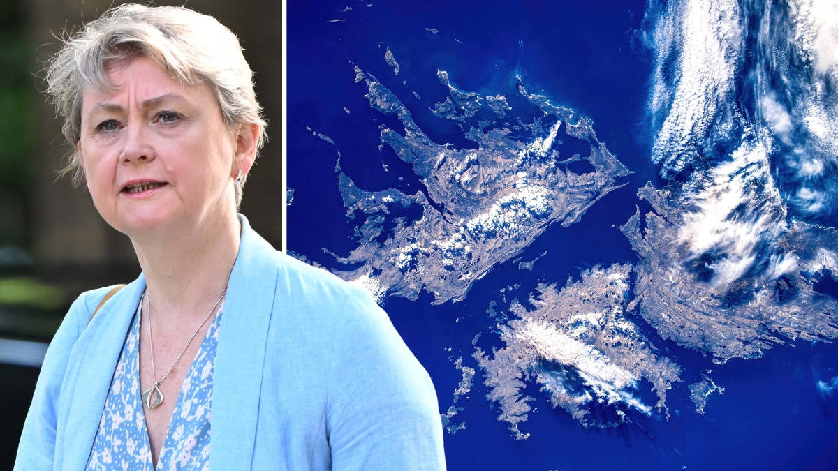 Hands off the Falklands! Foreign Secretary Yvette Cooper insists Falklands sovereignty ‘not going to change’ & tells fans ‘focus on the football'