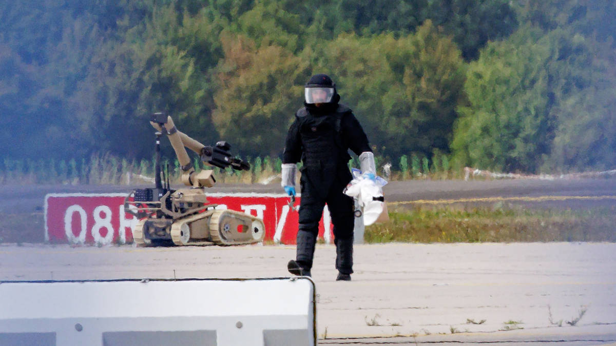 Drone loaded with explosive found near Ukrainian plane at German airport