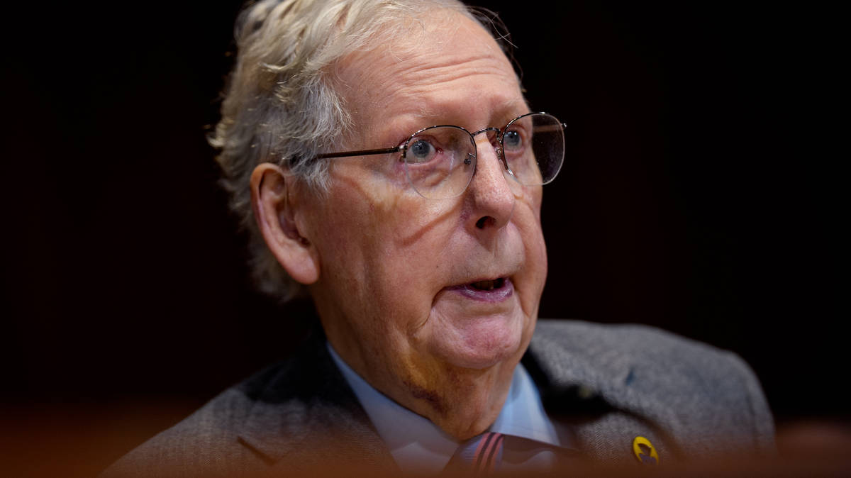 Image for Mitch McConnell says he's been discharged from hospital after suggestions senator had died