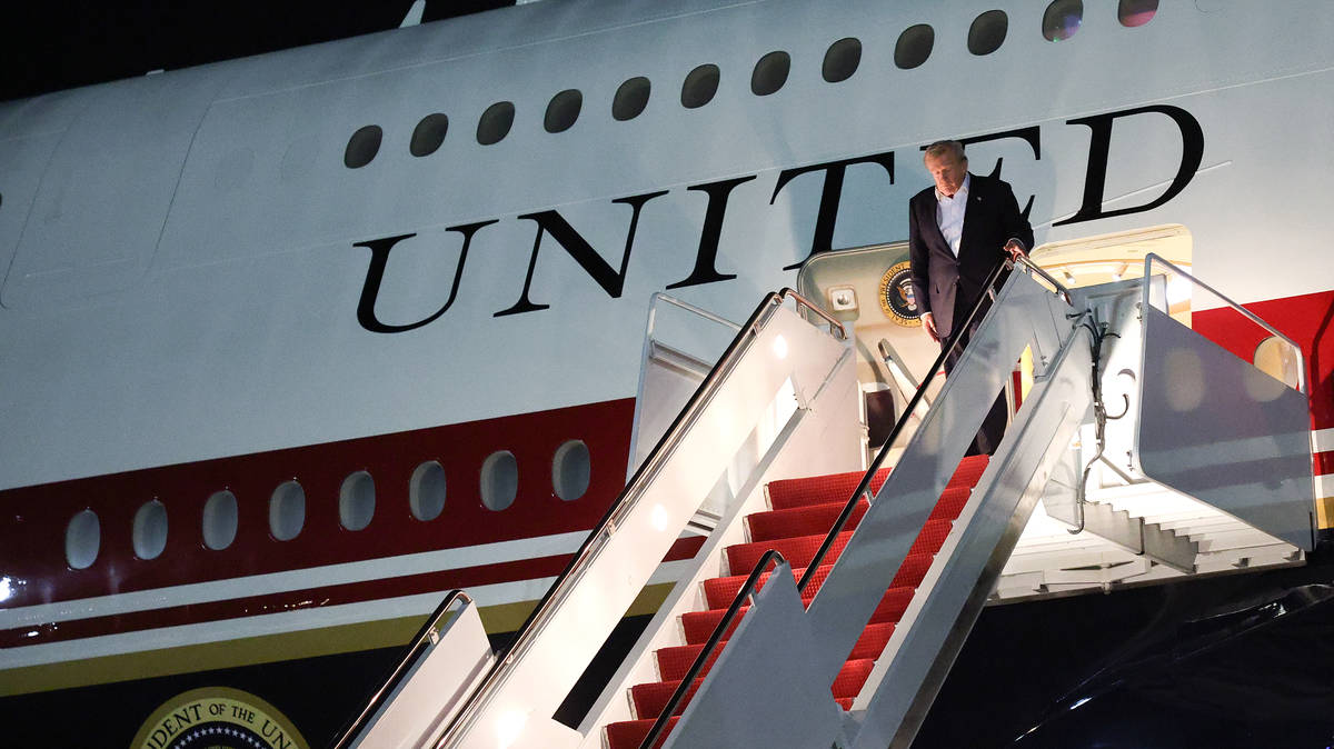 D​​onald Trump was 'smuggled off Air Force One in a catering truck' in ruse to foil potential Iranian threats