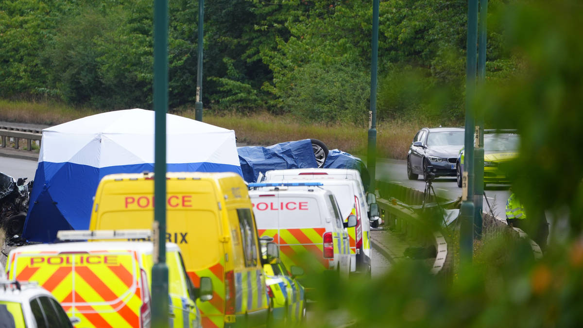 Seven dead including two police officers after VW travelling wrong way crashes into cop car in early hours