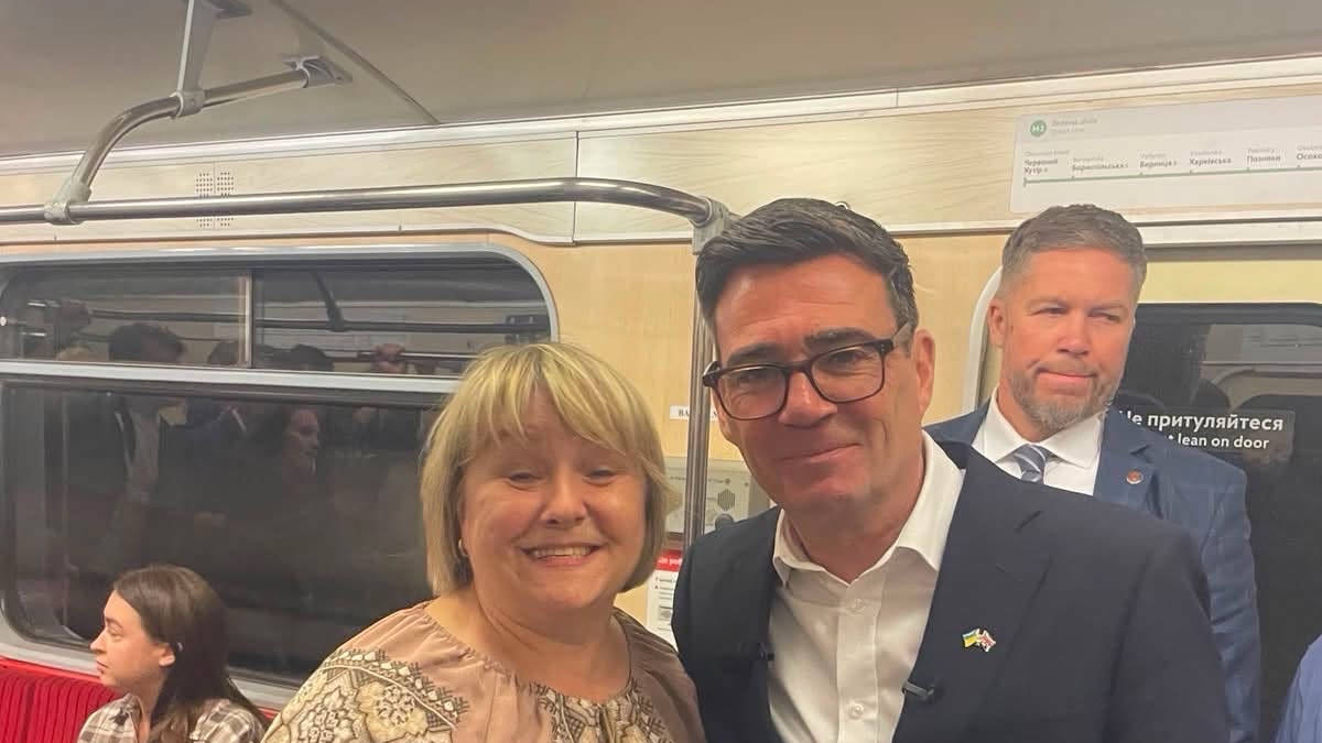 'We'll sleep well tonight': Ukrainian woman jokes that Burnham's visit will stop bombing after chance meeting with PM
