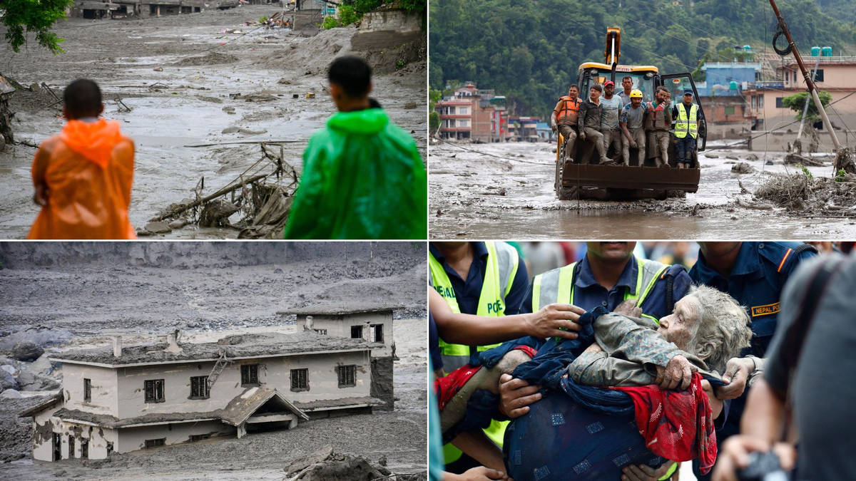 'A tsunami from the sky': Tragedy strikes Nepal-Tibet border as devastating flash floods 'wipe out' villages, leave 300 dead and more than 1,000 missing