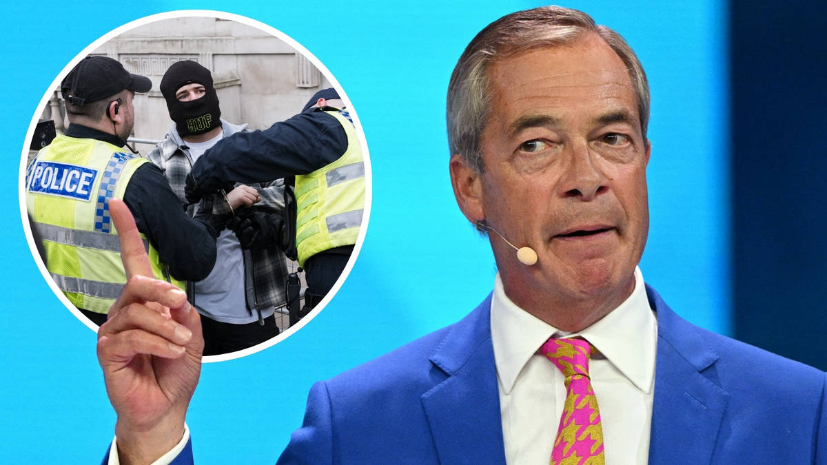 Ban balaclavas, says Farage after migrant protests