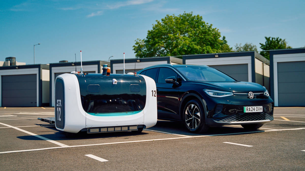 First passengers have cars parked by robots at London Gatwick Airport's South Terminal