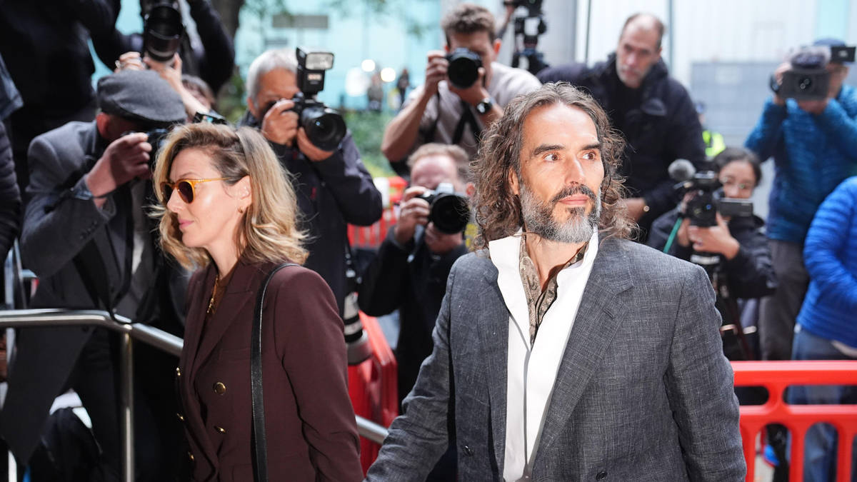 Who is Russell Brand, what is he charged with, and when is his court hearing?